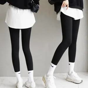 [아우트]단추 페이크 레이어드셔츠 스커트 레이어드