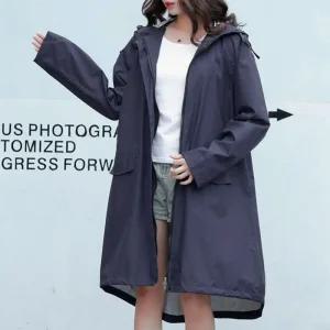[아우트]레인코트 휴대용 여자우비 비옷 네이비