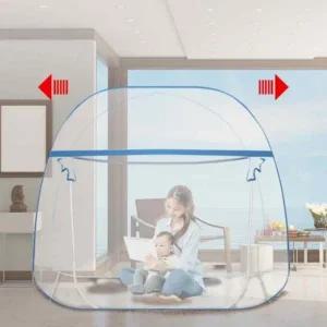 넓은 원터치 바닥 모기장 침대 텐트형 방충망 접이식