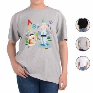 동화 반팔면티 알파벳 단체반팔티 커플티 만화