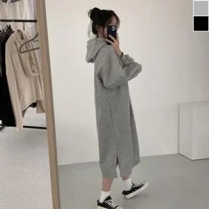 [아우트]기모후드원피스 데일리 패션 치마 1P