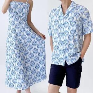 [아우트]백크로스 홀터넥 비치 롱원피스 드레스