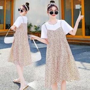 [아우트]레이어드 플라워 원피스 카라 반팔 패턴