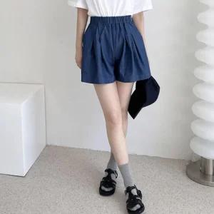 [아우트]여름 편한반바지 진청 반바지 핀턱