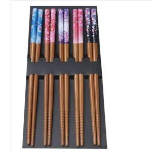 [골드스마일]나무 젓가락 요리 젓가락 커트러리 플라워 5P 21.5cm