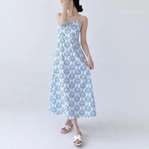 [아우트]썸 백크로스 홀터넥 여름 롱원피스 DR222