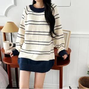 [아우트]라운드넥 캐주얼원피스 니트 미니