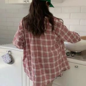 [아우트]러블리 트리플 체크 오버핏 셔츠