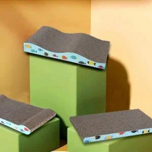 튼튼한 고양이 스크래쳐 웨이브 평판형 반려동물 용품