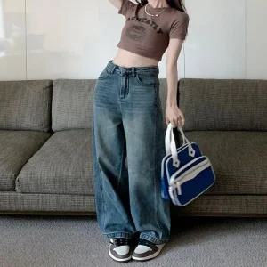 [아우트]빈티지 워싱 하이웨스트 루즈 Y2K 20대