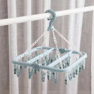 속옷 양말 32클립 빨래집게 건조대 다용도 옷걸이행거