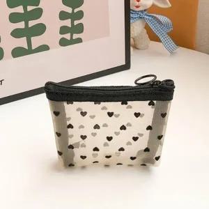 이어폰 열쇠 립밤 작은 소지품을 간편하게 휴대 미니사이 파우치 매쉬소재 가방안 정리