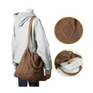 베이직 니트 숄더백 손뜨개 크로스백 토트백 가방 (WE46051)