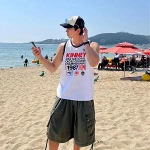 헬스나시 러닝나시 바캉스 레터링 민소매