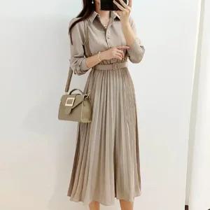 [아우트]플리츠원피스 데일리 하객 원피스