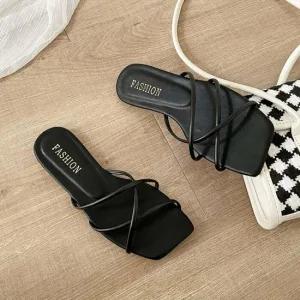 인기상품 여성 패션신발 크로스라인 포인트 모던 스퀘어 슬리퍼 [WFJ939O_251031]