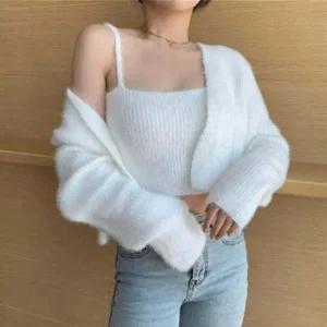 앙고라 나시 가디건 세트 JSC0033 숏볼레로 볼레로 간