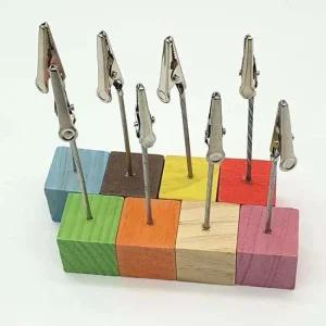 자재 원목큐브 쇼클립 메모홀더
