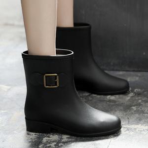 제이에스 리본버클 여성 레인부츠 장화