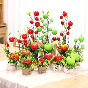 풍수 인테리어 모형과일 조화화분 청사과 홍사과 석류