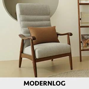 [모던로그]핀디자인 1인 윙체어/패브릭소파/원목소파