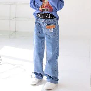 [보리보리/초딩하우스]거꾸로와이드청바지(봄가을) 주니어여아의류 초등학생옷 주니어청바지 초등청바지