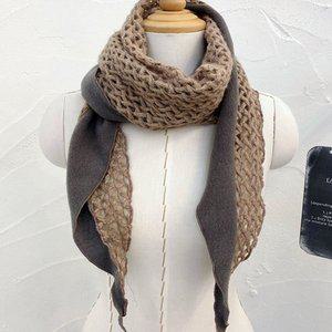 [애슬릿] 니트 뜨개 배색 가을 겨울 마름모 롱 스카프 머플러