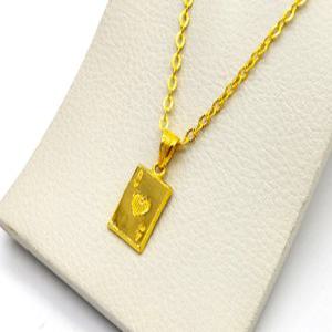 24K 순금 11.25g(3) 포커 카드 목걸이(18K 연결고리 장식)