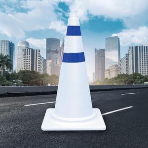 [OFN628O9]스탠다드 칼라콘 백색 청색반사띠 안전 주차봉