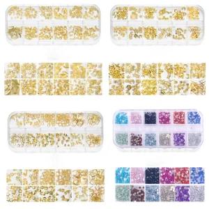 레진 네일 아트 공예 재료 12종 새로운 네일 파츠 4종 모음