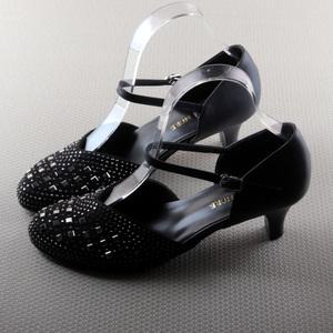 슈띠끄 고급 수제 여성 댄스화 스포츠 라인 라틴 재즈 탱고 스윙 살사 모던 맞춤 사교 방송 공연 무대 댄스 구두 슈즈 신발 샌들 보석 가죽 스몰사이즈 빅사이즈  WD4048
