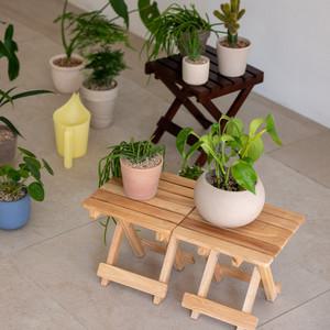원목 접이식 미니 스툴 화분받침대 간이 보조 휴대용 낮은 의자