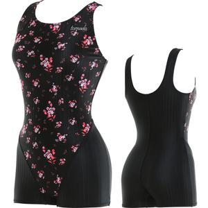 토네이도 여자 실내 수영복 1부 반신 강습용 스윔웨어 하라 블랙