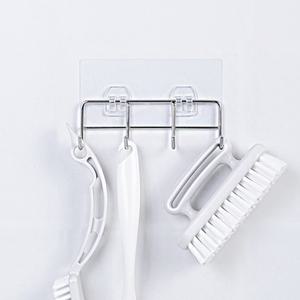 스파이더락 무타공 심플 접착식 스텐 다용도걸이 욕실 주방걸이 4구