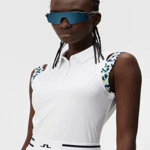 제이린드버그 여성용 민소매 나시 기능성 호피 골프웨어 티셔츠 여름 반팔 2024 malaika