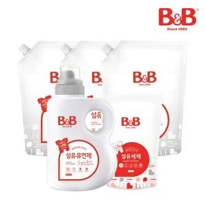 비앤비 섬유유연제 베르가못 1500ml 용기형 1개+섬유유연제 베르가못 리필형 3개입+증