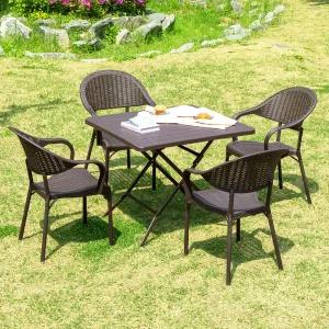 [공간미가구]아르망 900 사각 버디 4인 야외 테이블 세트