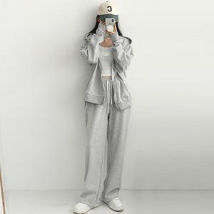 코디제이 여자 W 투웨이 오픈후드 스트링세트 집업후드 스트링와이드팬츠 트레이닝세트