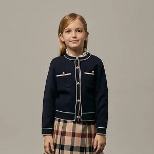 [닥스키즈] 아이코닉 배색 가디건_DUF12KC50M_NV