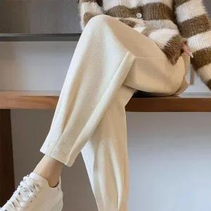 윈터 코듀로이 인사이드 기모 조거 팬츠 바지 겨울 가을 봄 겨울 조거 밴딩 여성 방한 트레이닝