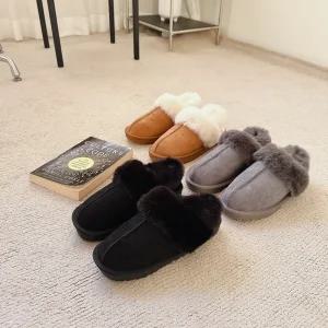 탈부착 퍼 밴딩 3way 어그 슬리퍼 겨울 통굽슬리퍼