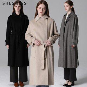 [쉬즈미스] 울 캐시미어 블랜드 빅포켓 롱코트