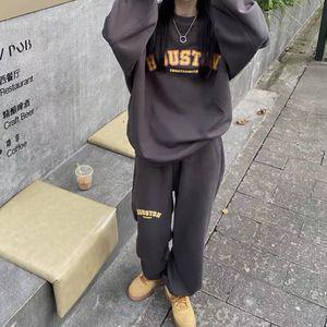여성 겨울 레터링 기모 상하의 셋업 트레이닝 세트