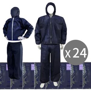 24벌 1박스 일회용 투피스작업복 남색 방진복 방역복 분리형 부직포작업복 방제복 보호복