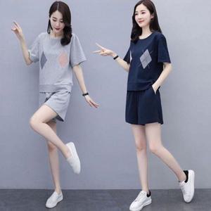 반팔 반바지 상하의 캐주얼 여자반팔티 세트 트레이닝