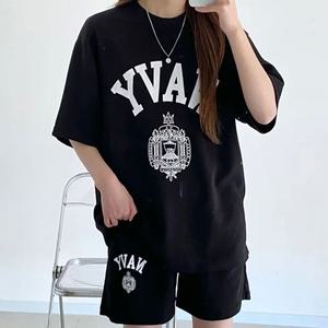 데일리 여성 2컬러 캐주얼 프린팅 반팔 반바지 셋업