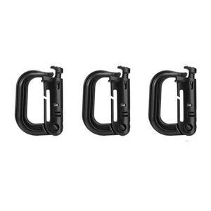 [BZJL8SOJ_4C]카라비너 D형 스타일 블랙 3개입 세트 고