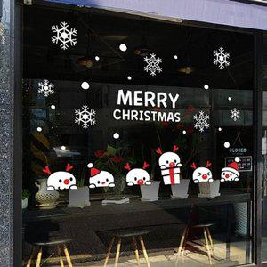 [기타]쪼꼬미 빼꼼 눈사람 유리장식스티커 인테리어시트지