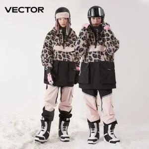 남자 여자 스키복 남성 여성 보드복 세트 벡터 후드 스웨터 반사 트렌드 스키웨어 두꺼운 보온 및 방수 스