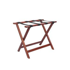 공간 절약형 접이식 디자인의 LZMS 24.75인치 x 14.25인치 x 19.75인치 호두나무 접이식 러기지 랙 u2013 고급 호텔, 리조트 및 게스트하우스용 호두 마감